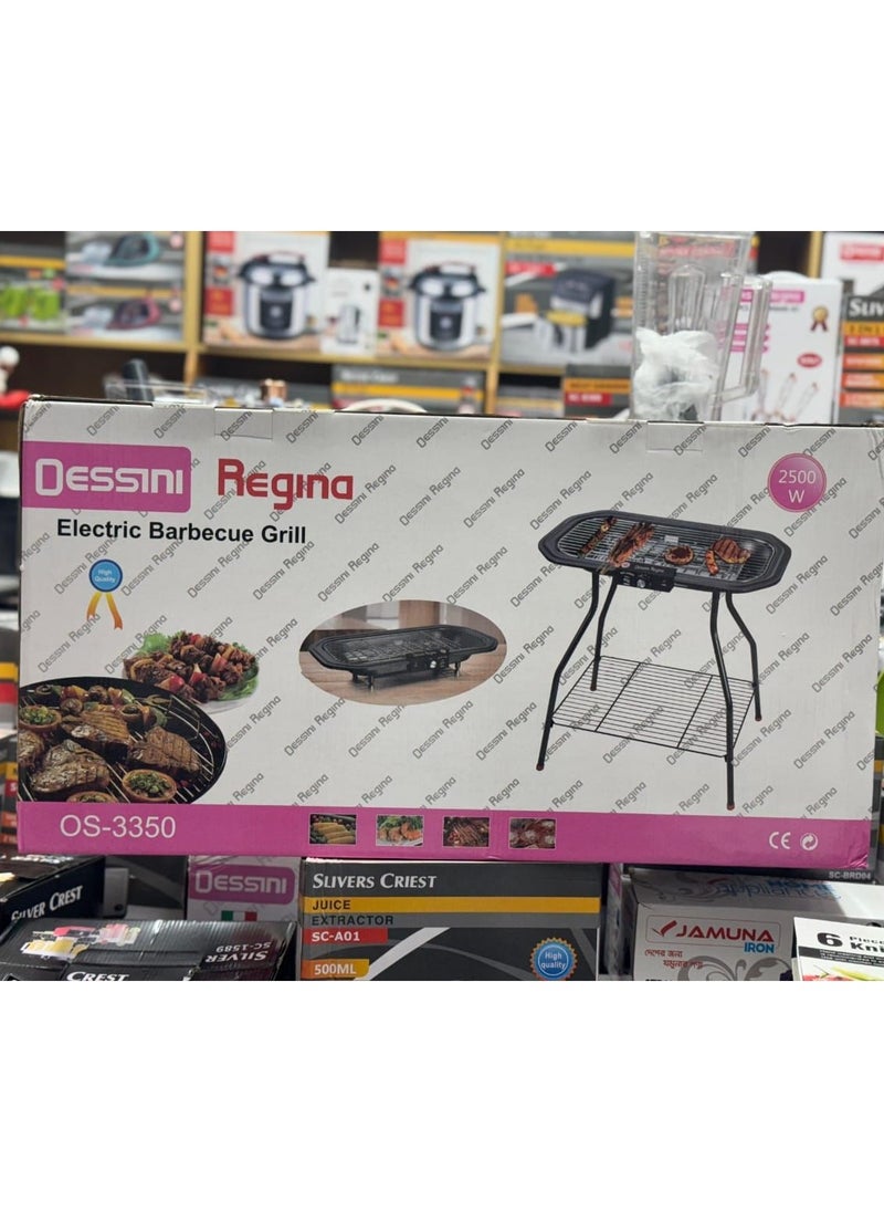 Dessini Regina Electric Barbecue Grill with Stand Table Grill, Auto-Thermostat Control with Overheat Protection, Easy Clean Non- Stick Coated  - Image 1