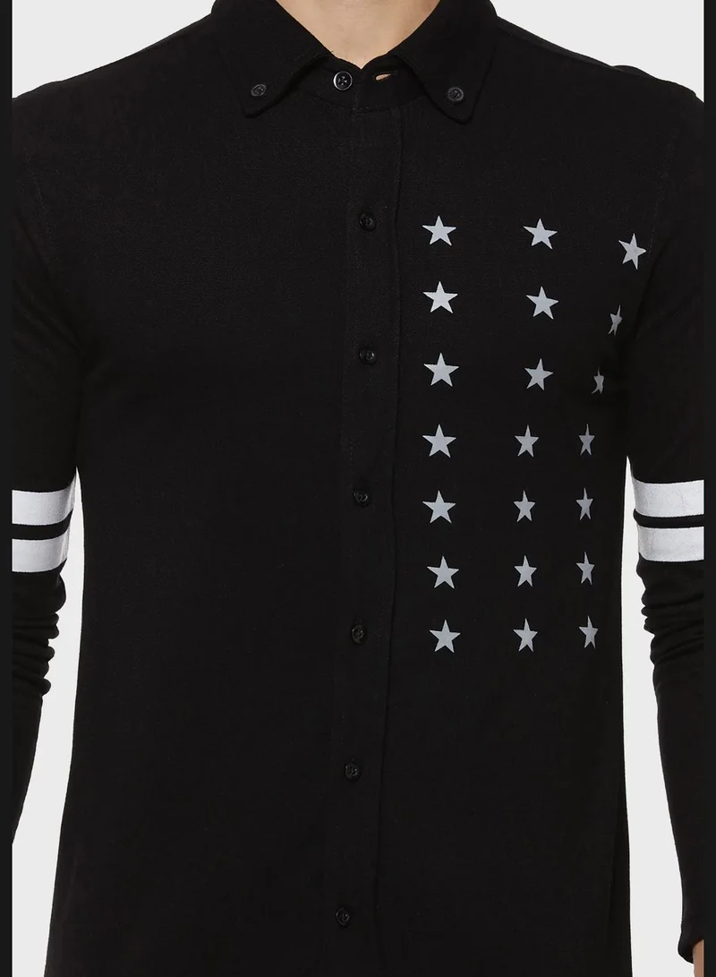 Campus Sutra Long Sleeve Striped Shirt