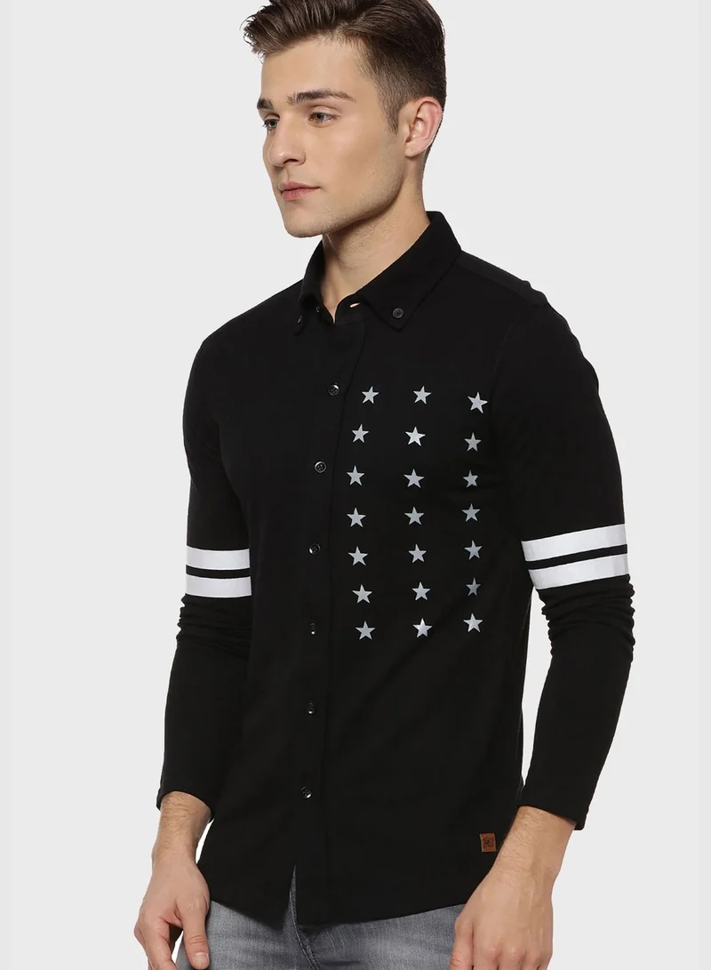 Campus Sutra Long Sleeve Striped Shirt