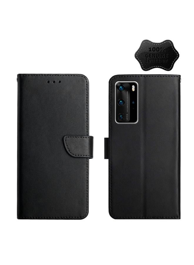 Zaboon Case For Huawei P40 Pro Genuine Leather Fingerprint-proof Horizontal Flip Phone Case - Image 1