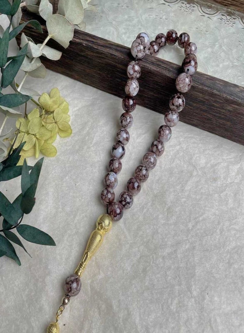 33 Natural Jade Prayer BeadsTasbih/10mm×10mm - Image 2