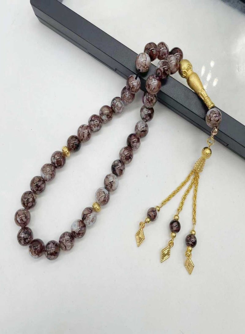 33 Natural Jade Prayer BeadsTasbih/10mm×10mm - Image 1