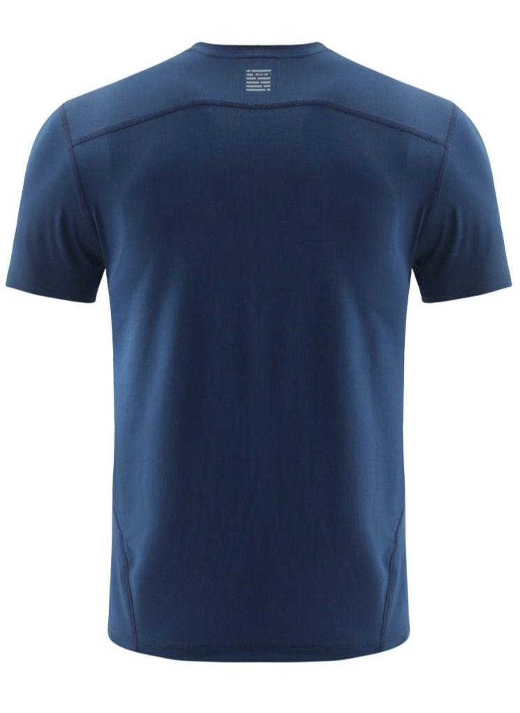 Loquat Men Quick Dry Breathable Elastic T-Shirt Dark Blue  - Image 2