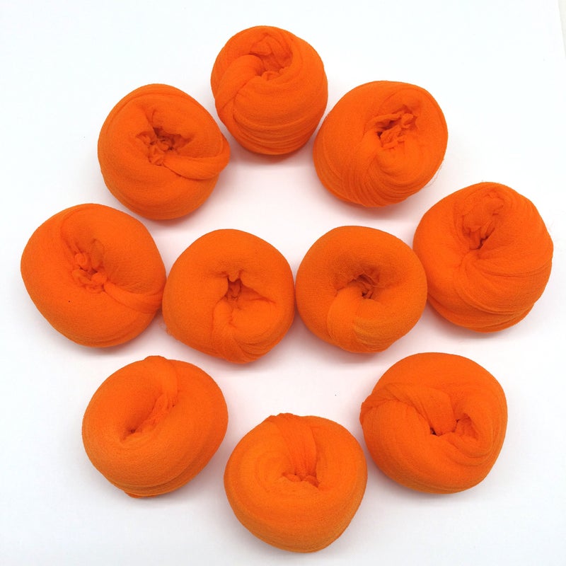 PEPPERLONELY Orange 10PC 23 Inch Nylon Stocking Flower Fabric for Flowers Making - Orange - Image 1