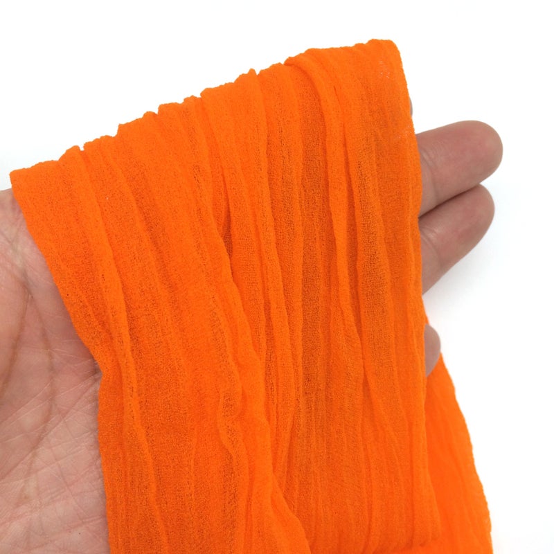 PEPPERLONELY Orange 10PC 23 Inch Nylon Stocking Flower Fabric for Flowers Making - Orange - Image 2