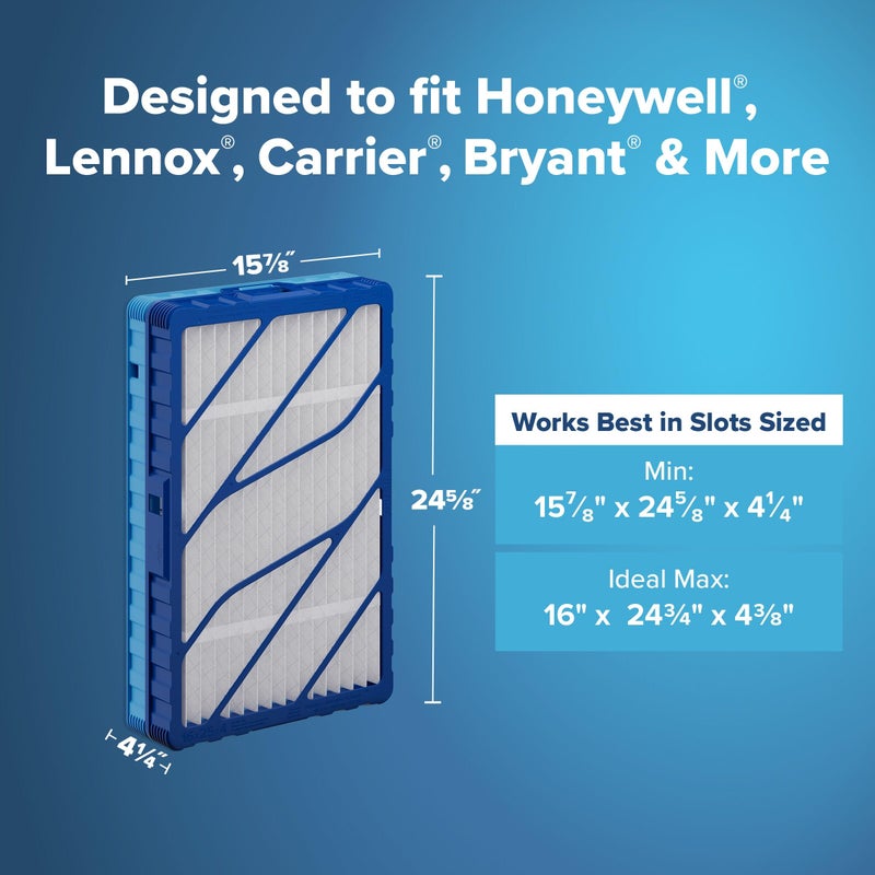 Filtrete 16x25x4 Refillable Air Filter Starter Kit, MPR 1550, MERV 12, 1 Reusable Air Filter Frame & 2 Air Filters, Fits Honeywell & Lennox, Allergen Bacteria & Virus, actual size 15.88 x 24.62 x 4.25 - Image 4