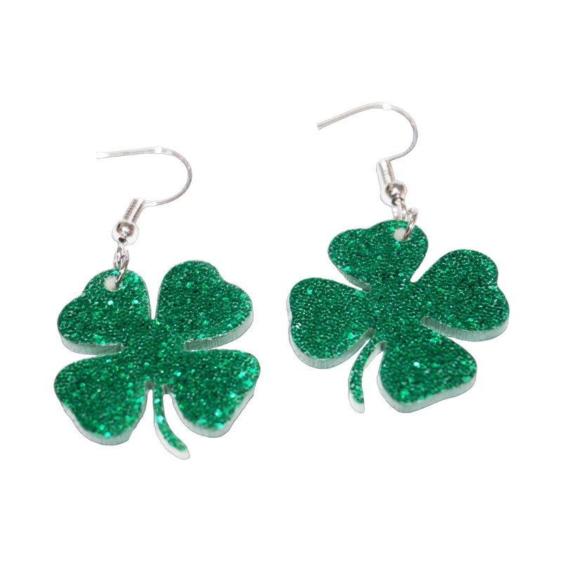 WINROLA Women Adult St Patricks Day Earrings, Green Shamrock Dangle Earrings St. Patrick's Day Accessories Clover Earrings Irish Lucky Shamrock Dangle Earrings St. Patrick's Day Accessories for Women (YFC) - Image 1