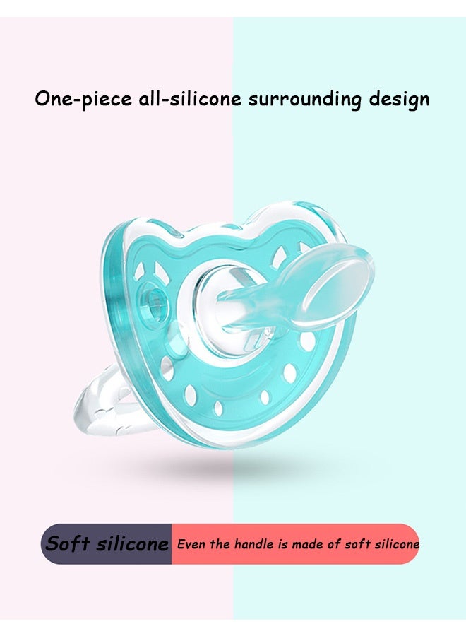 Quantum 2 PCS Baby Pacifier, Soft Durable Orthodontic Soothers with a dust cover and an anti-drop chain, Natural Nipple Shape Easy Clean - Image 5