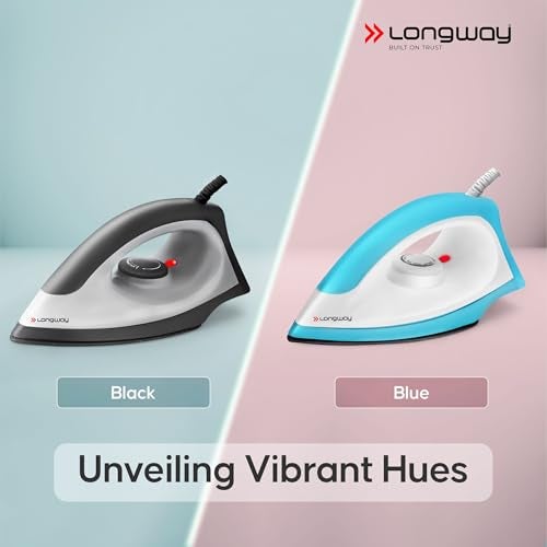 Longway Kwid Light Weight Non-Stick Teflon Coated Dry Iron, Electric Iron for Clothes | 2 Years Warranty (1100 Watt, Black) - Image 5
