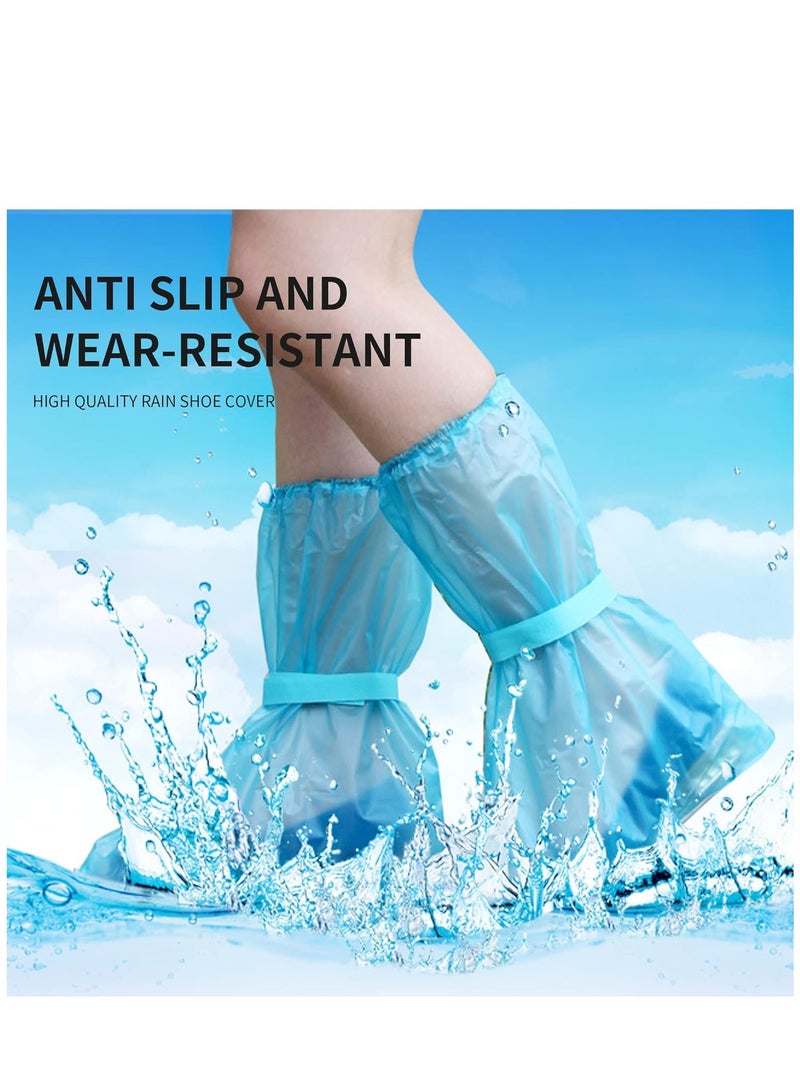 SYOSI 2 أزواج من أغطية الحذاء والأحذية المقاومة للماء والانزلاق، أغطية أحذية المطر القابلة لإعادة الاستخدام للرجال والنساء، أحذية المطر الجرموق - Image 4