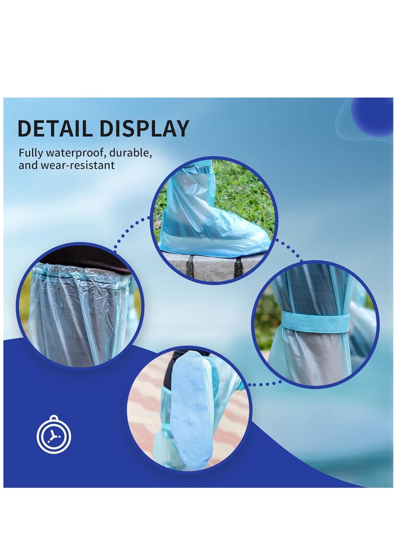 SYOSI 2 أزواج من أغطية الحذاء والأحذية المقاومة للماء والانزلاق، أغطية أحذية المطر القابلة لإعادة الاستخدام للرجال والنساء، أحذية المطر الجرموق - Image 5