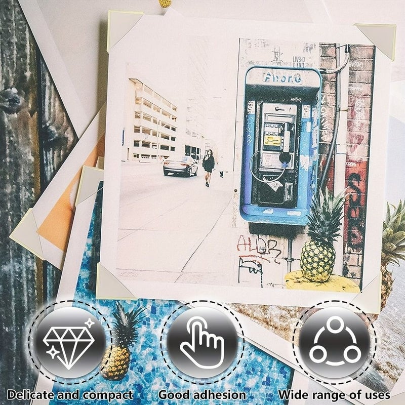 102 Self Adhesive Photo Corner Stickers Black Transparent for Albums Memory Books - Image 1