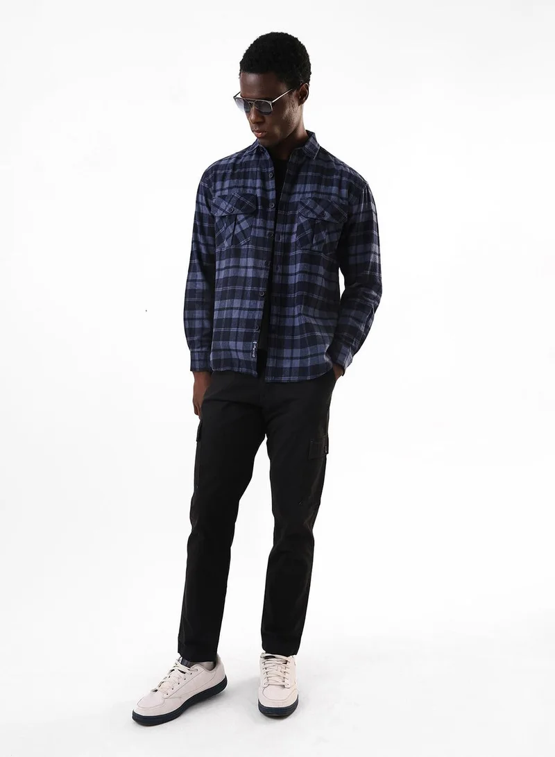Dennis Lingo  Men's Navy 100% Cotton Casual Button Down Relaxed Shirt for Men | Best Price UAE