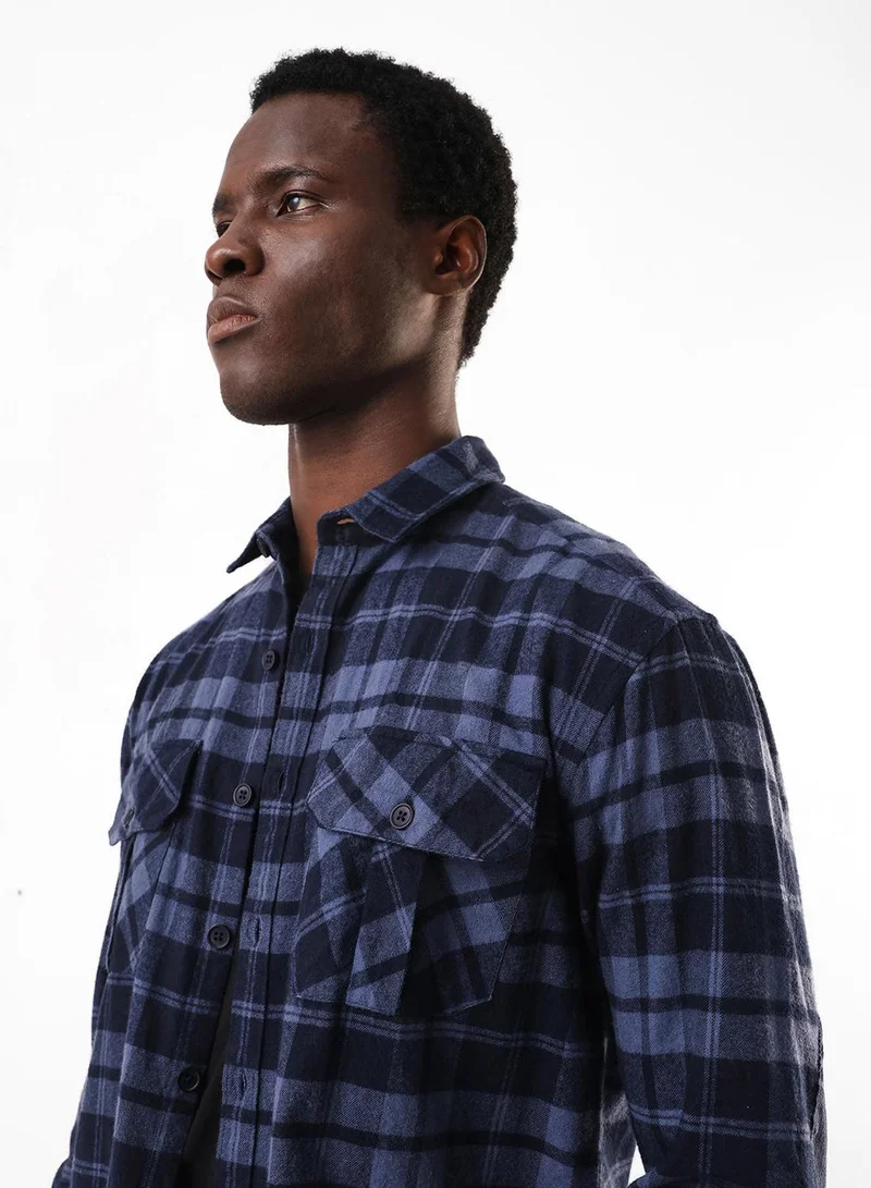 Dennis Lingo  Men's Navy 100% Cotton Casual Button Down Relaxed Shirt for Men | Best Price UAE