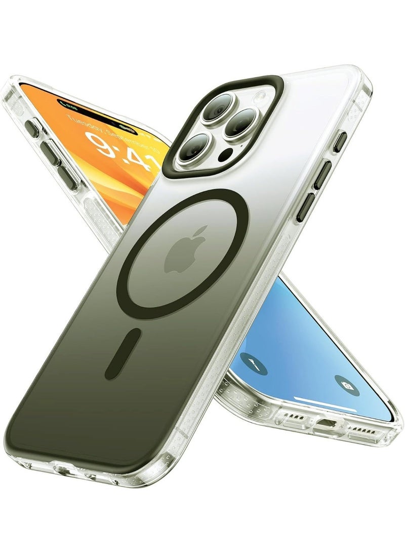 جراب مغناطيسي قوي لهاتف iPhone 13 Pro، صديق للبشرة [متوافق مع Magsafe] [حماية اختبار من الدرجة العسكرية] جراب شفاف غير لامع رفيع لا يصفر أبدًا (رمادي) - Image 1