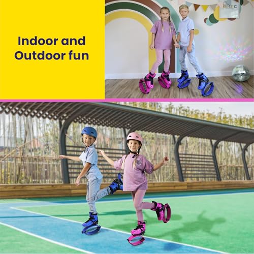 New Bounce Jumping Shoes for Kids - Premium Moon Boots - Durable Kangaroo Jumpers - Strong, Safe and Adjustable Fit, Perfect for Exercise and Fun - New & Improved Edition (Medium, Blue) - Image 5