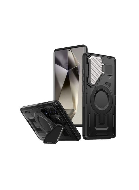 GOLDEN MASK Compatible With Samsung Galaxy S23 Ultra Case with Camera Protection, with Mag-safe Case Magnetic with Stand (Black)