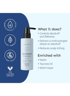 ARATA Anti Dandruff Shampoo | Dandruff Remover With Piroctone Olamine, Cutibiome Clr™, Neem | Reduces Flaking And Scalp Irritation | Anti Dandruff Shampoo For Men & Women | For All Hair Types | 200Ml  - Image 3