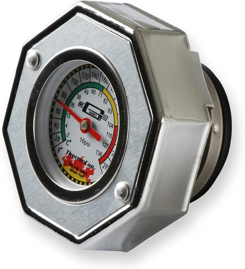 Nan Mr. Gasket 2471S Domestic Thermocap with 16 Psi Pressure Gauge - Silver - Image 3