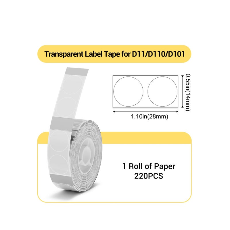 Zikra Round Labels Maker Tape, Adapted Label Print Paper Label Maker, Waterproof Sticker Labels, Address Labels Name File Folder, Food Cosmetic Office Home Kitchen D11 D110 D101 - Image 3