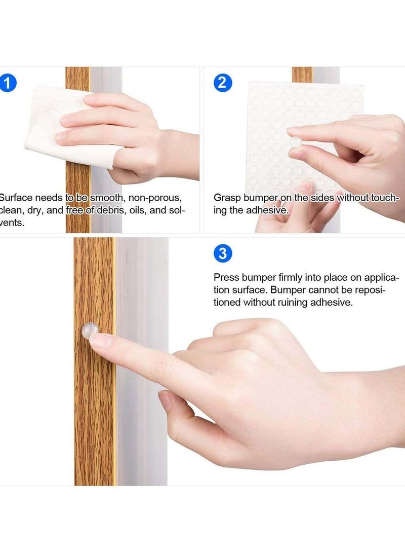 SYOSI 100 Pcs Adhesive Bumper Pads Clear Rubber Feet Self Stick Bumpers Sound Dampening Door Cabinet Buffer for Drawers Table Laptop Cutting Boards  - Image 3
