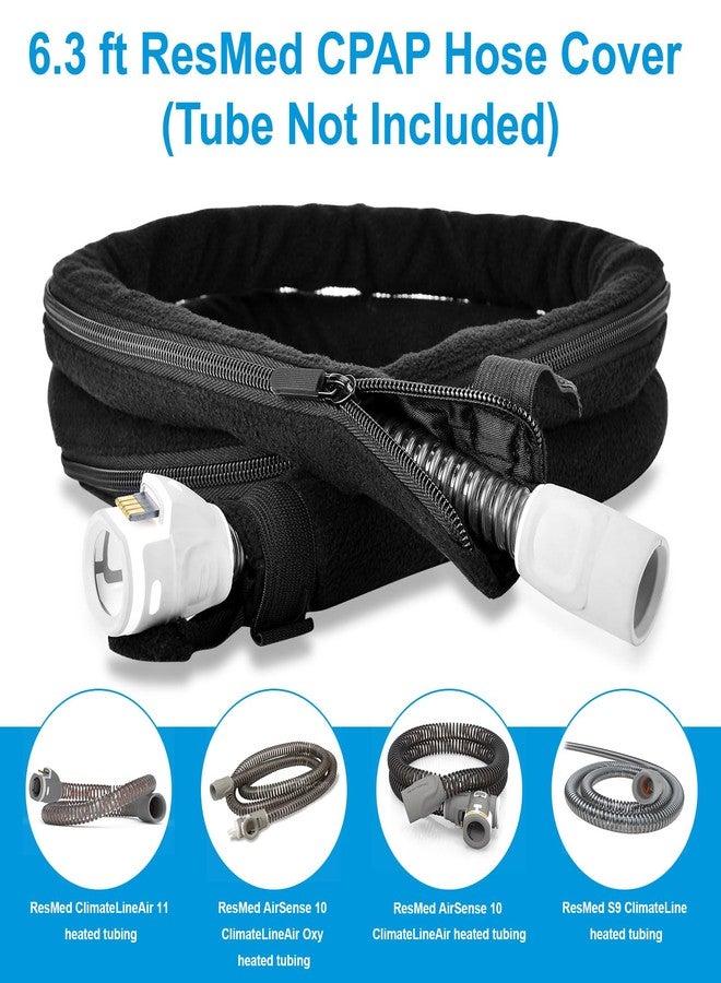 APDTEK غطاء خرطوم جهاز التنفس CPAP من APDTEK بطول 6 أقدام و4 بوصات، متوافق مع أنابيب ResMed ClimateLineAir AirSense 11 10 المُدفأة، مزود بسحاب كامل لمنع التكثف، وغطاء مقاوم للقطط مصنوع من الصوف المعزول. - Image 2
