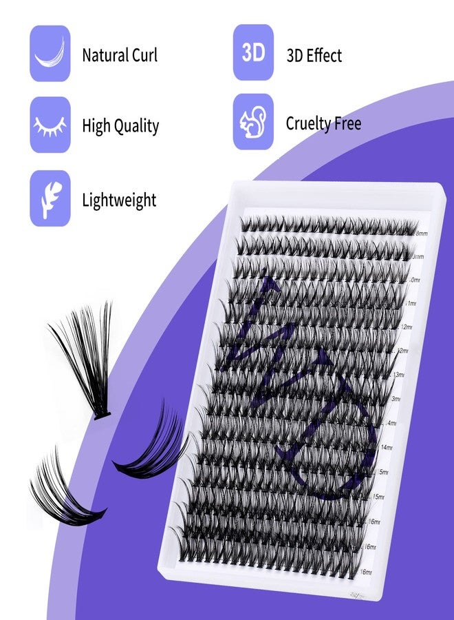 WENDY LASHES Lash Clusters Lashes Individual 300PCS C/D Curl Eyelash Extensions 0.07mm Thickness Individual Lashes Fluffy and Soft Volume Lashes Matt Dark Lashes Extension 8-16mm Mixed Length Beginner Use(300PCS-20D-0.07D,8-16mm Mixed Tray) - Image 5