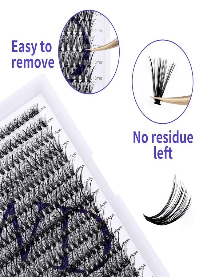 WENDY LASHES Lash Clusters Lashes Individual 300PCS C/D Curl Eyelash Extensions 0.07mm Thickness Individual Lashes Fluffy and Soft Volume Lashes Matt Dark Lashes Extension 8-16mm Mixed Length Beginner Use(300PCS-20D-0.07D,8-16mm Mixed Tray) - Image 4