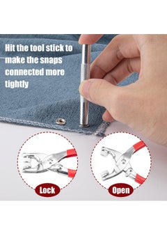Generic 200 Sets Snap Button Snap Fastener kit Snaps 9.5mm Metal Snaps Buttons with Fastener Pliers Press Tool Kit Perfect for DIY Crafts Clothes Hats and Sewing(10 Colors)  - Image 3