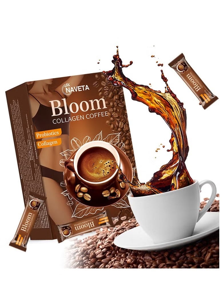 12bags-Bloom Collagen Coffee 100% Organic and Glutathione, Diet Coffee Slimming Coffee Gluta Collagen Detox Premium with Collagen Coffee