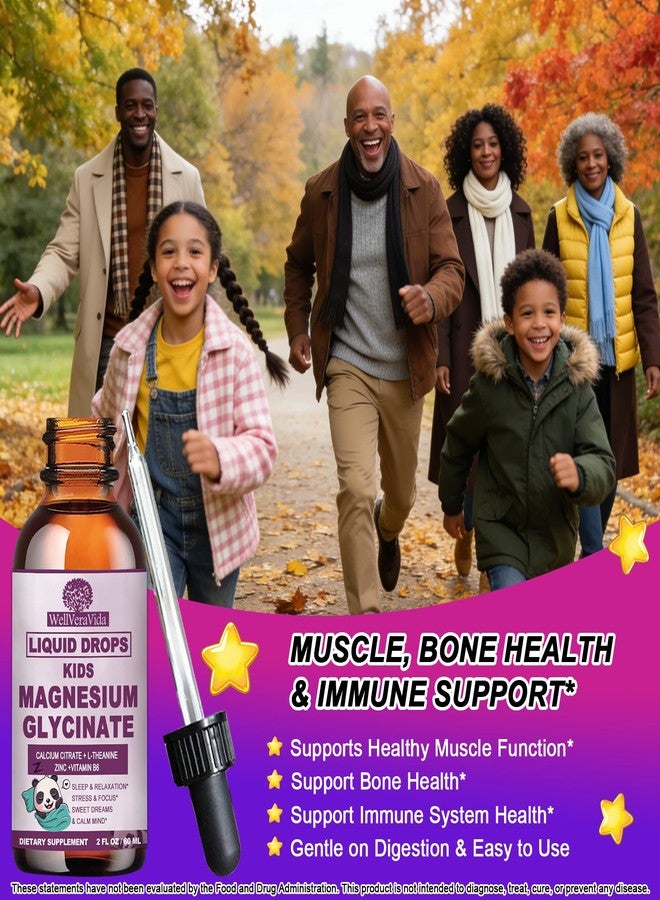WellVeraVida Magnesium Glycinate Liquid for Kids & Adults, Magnesium Glycinate 200/100mg with Calcium, L-theanine, Vitamin B6 Zinc for Restful Sleep,Brain & Focus, High Absorption Magnesium Bisglycinate Supplement - Image 4