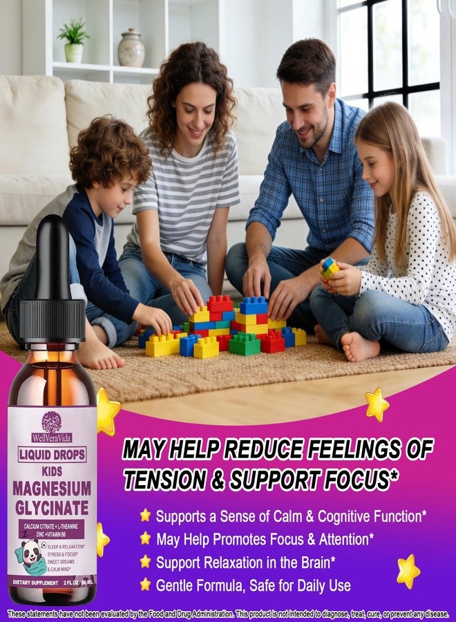WellVeraVida Magnesium Glycinate Liquid for Kids & Adults, Magnesium Glycinate 200/100mg with Calcium, L-theanine, Vitamin B6 Zinc for Restful Sleep,Brain & Focus, High Absorption Magnesium Bisglycinate Supplement - Image 3