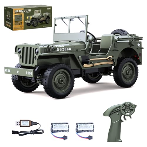 Hylukon Remote Control Car 24Ghz 4WD Off Road RC Jeep Rock Crawler Vehicle with Linked Lights 110 Scales All Terrain Remote Control Trucks RTR Hobby RC Car for Teen Adults - Image 1