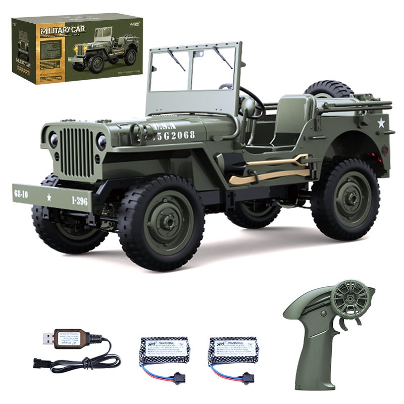 Hylukon Remote Control Car 24Ghz 4WD Off Road RC Jeep Rock Crawler Vehicle with Linked Lights 110 Scales All Terrain Remote Control Trucks RTR Hobby RC Car for Teen Adults - Image 2