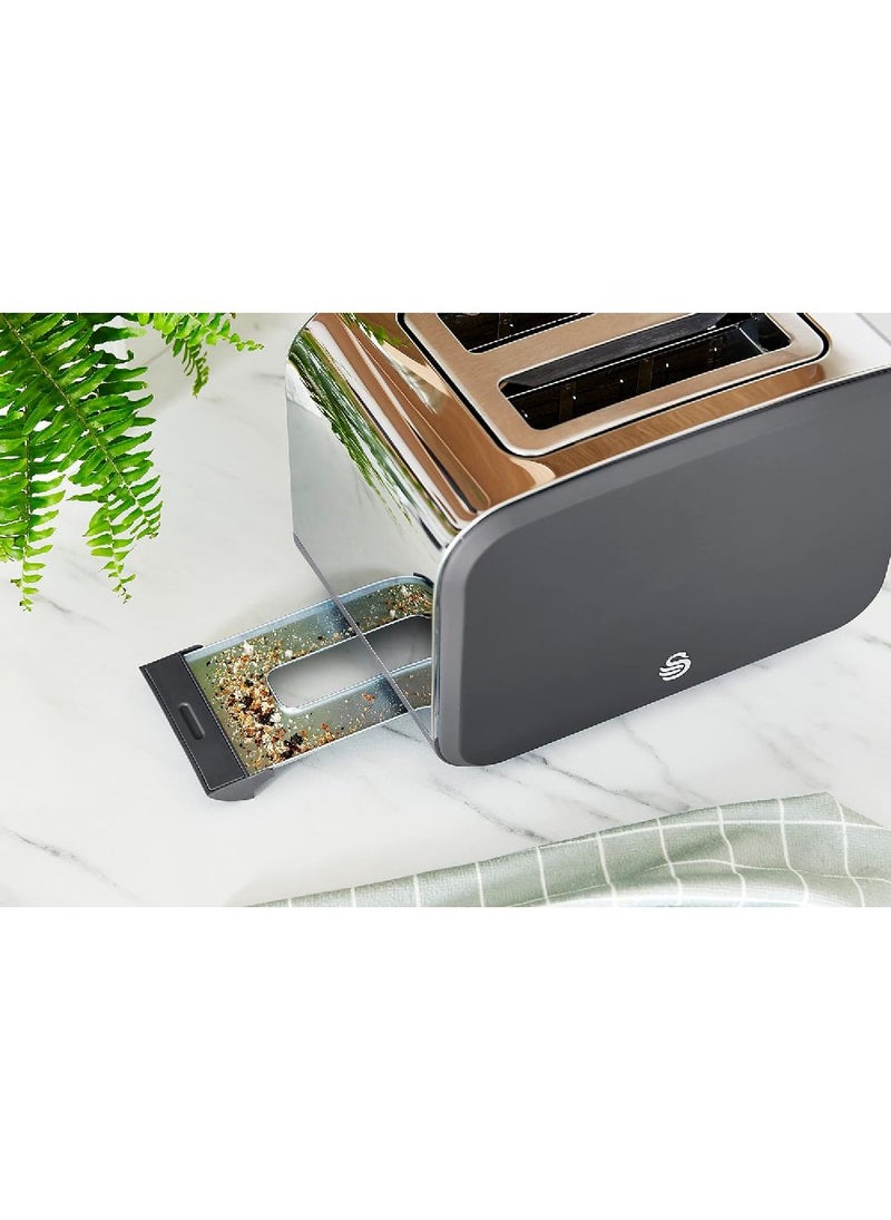 Swan Swan ST14610GRYN Nordic 2-Slice Toaster with Defrost/Reheat/Cancel Functions, Cord Storage, 900W, Grey  - Image 5