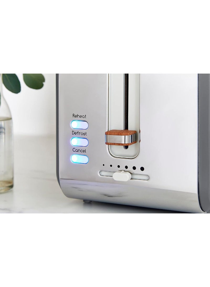 Swan Swan ST14610GRYN Nordic 2-Slice Toaster with Defrost/Reheat/Cancel Functions, Cord Storage, 900W, Grey  - Image 3