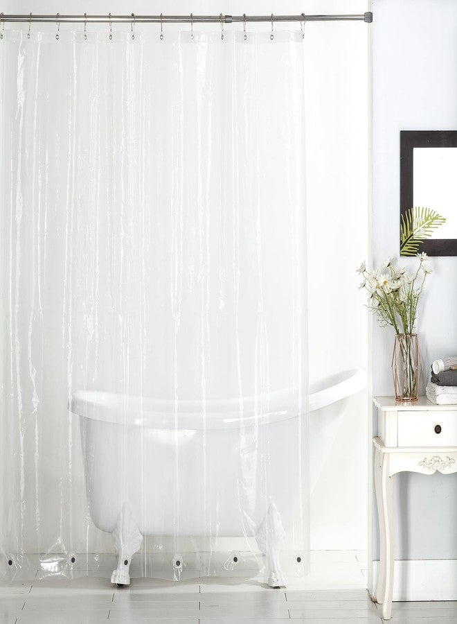 Interior Trends بطانة ستارة حمام مقاومة للماء من مادة PEVA عالية الجودة من Interior Trends مع حلقات معدنية مقاومة للصدأ و 6 مغناطيسات مرجحة (4G - شفاف، 72 بوصة عرض × 72 بوصة طول - قطعة واحدة) - Image 1