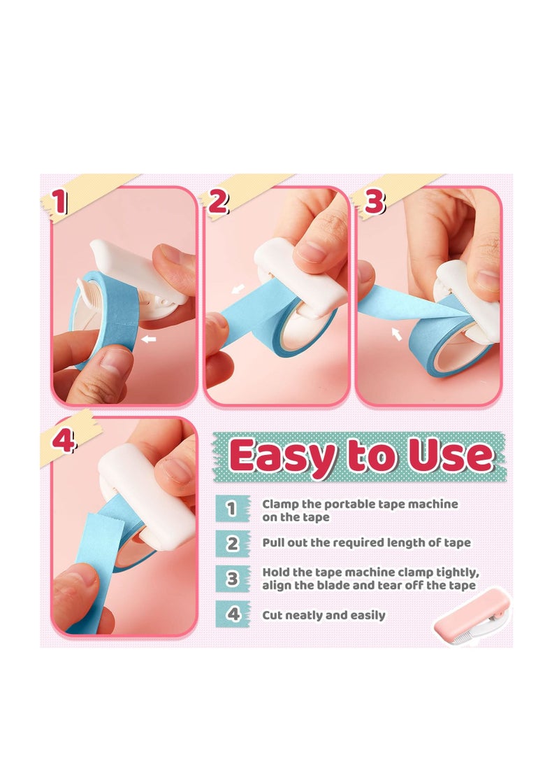KASTWAVE - Portable Tape Cutter Clip, KASTWAVE Tape Cutter Multicolor Mini Tape Dispenser Washi for Home Office School Mini Portable Masking Tape Cutter Clip Type 20-30 mm (6 Pcs Colors Random) - Image 1