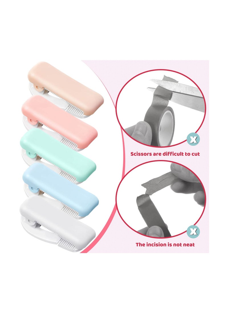 KASTWAVE - Portable Tape Cutter Clip, KASTWAVE Tape Cutter Multicolor Mini Tape Dispenser Washi for Home Office School Mini Portable Masking Tape Cutter Clip Type 20-30 mm (6 Pcs Colors Random) - Image 1