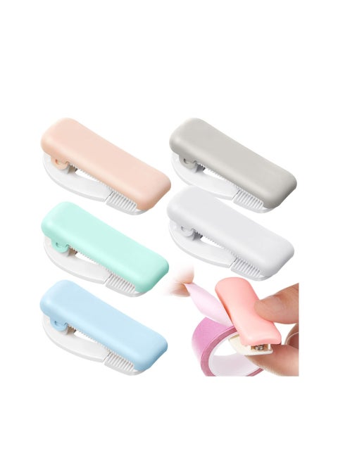Portable Tape Cutter Clip, KASTWAVE Tape Cutter Multicolor Mini Tape Dispenser Washi for Home Office School Mini Portable Masking Tape Cutter Clip Type 20-30 mm (6 Pcs Colors Random)