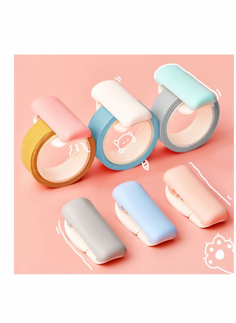 KASTWAVE - Portable Tape Cutter Clip, KASTWAVE Tape Cutter Multicolor Mini Tape Dispenser Washi for Home Office School Mini Portable Masking Tape Cutter Clip Type 20-30 mm (6 Pcs Colors Random) - Image 1