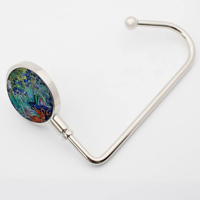 ROFLYER Purse Hook Hanger for Table Bar Long Handbag Hanger Bag Hanger with Velvet Pouch (Flowers Sea) - Image 2