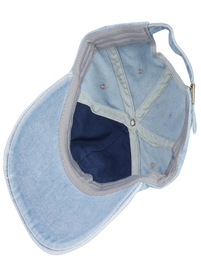Umeepar Vintage Distressed Ripped Denim Baseball Cap Low Profile Unstructured Cotton Dad Hat Adjustable for Women Men (US, Alpha, One Size, Light Blue) - Image 2
