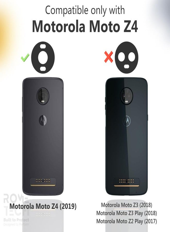 ROME TECH Designed for Moto Z4 Case with Belt Clip Holster - Kickstand Cover Phone Case - Black - Image 2