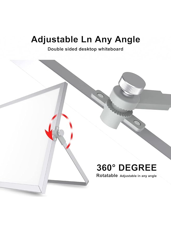 إيروريكس سبورة بيضاء قابلة للمسح الجاف مقاس 16 بوصة × 12 بوصة سبورة بيضاء مغناطيسية مزدوجة الجوانب مع حامل سبورة بيضاء محمولة للمدرسة والمنزل والمكتب والمطبخ وما إلى ذلك - Image 3