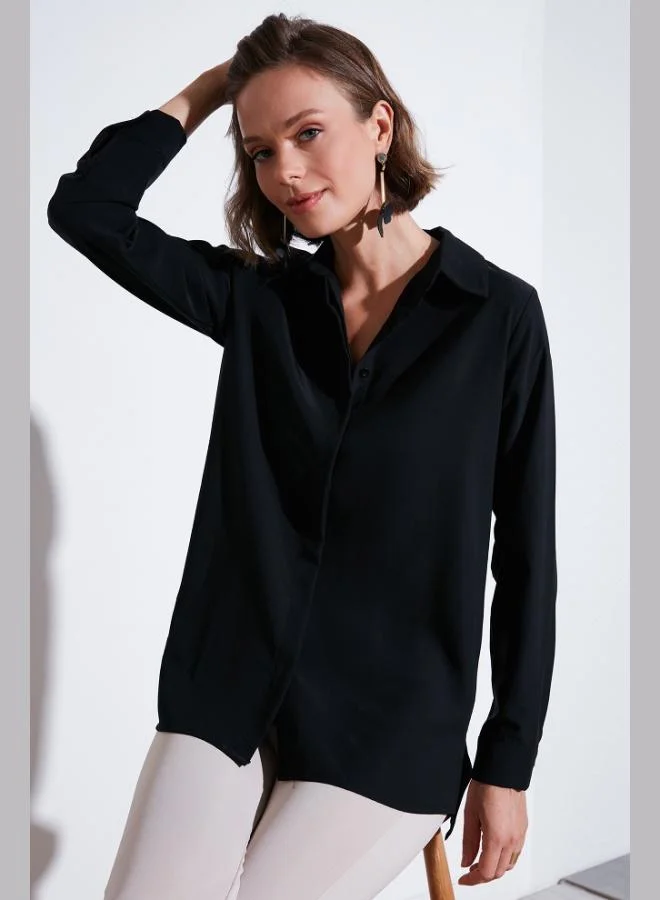 ليلا قميص نسائي ليلا بقصة مستقيمة، مقدمة قصيرة ومؤخرة طويلة