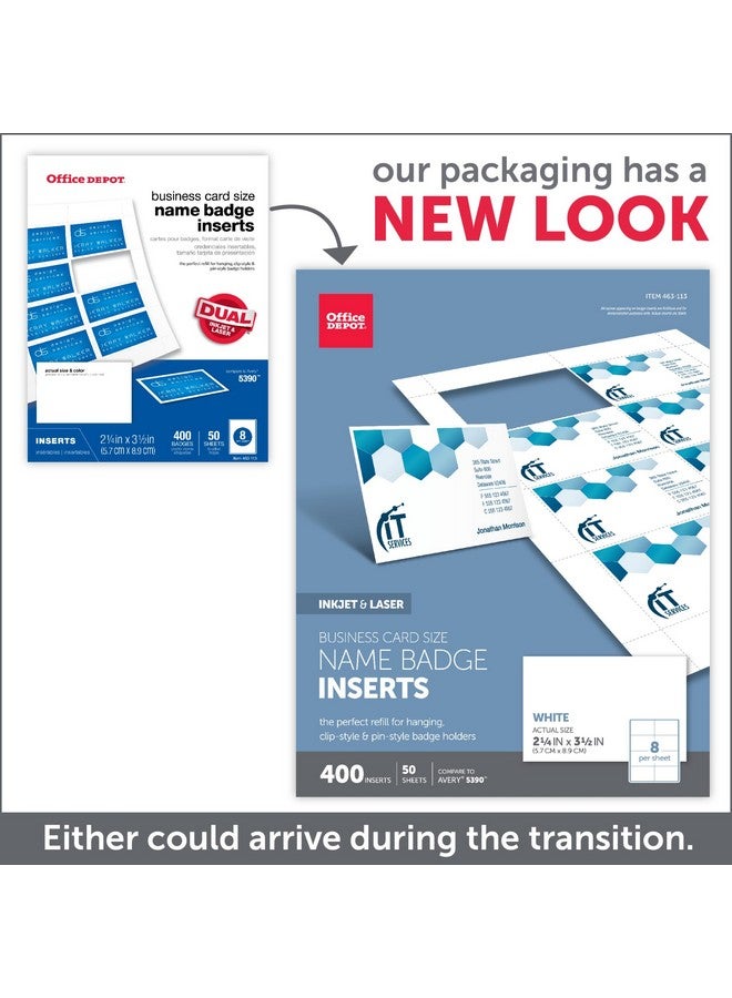 أوفيس ديبوت شارة ملحقة، 2 1/4 بوصة × 3 1/2 بوصة، بيضاء، عبوة من 400 قطعة، Od98846 - Image 4