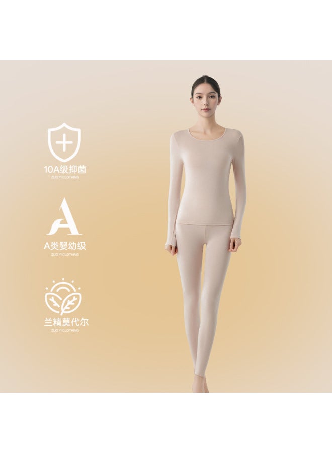 Autumn And Winter Lenzing Modal Thermal Underwear Set For Women, Slim Fit, Antibacterial, Thin Long-sleeve Top And Long Pants, Thermal Underwear For Men