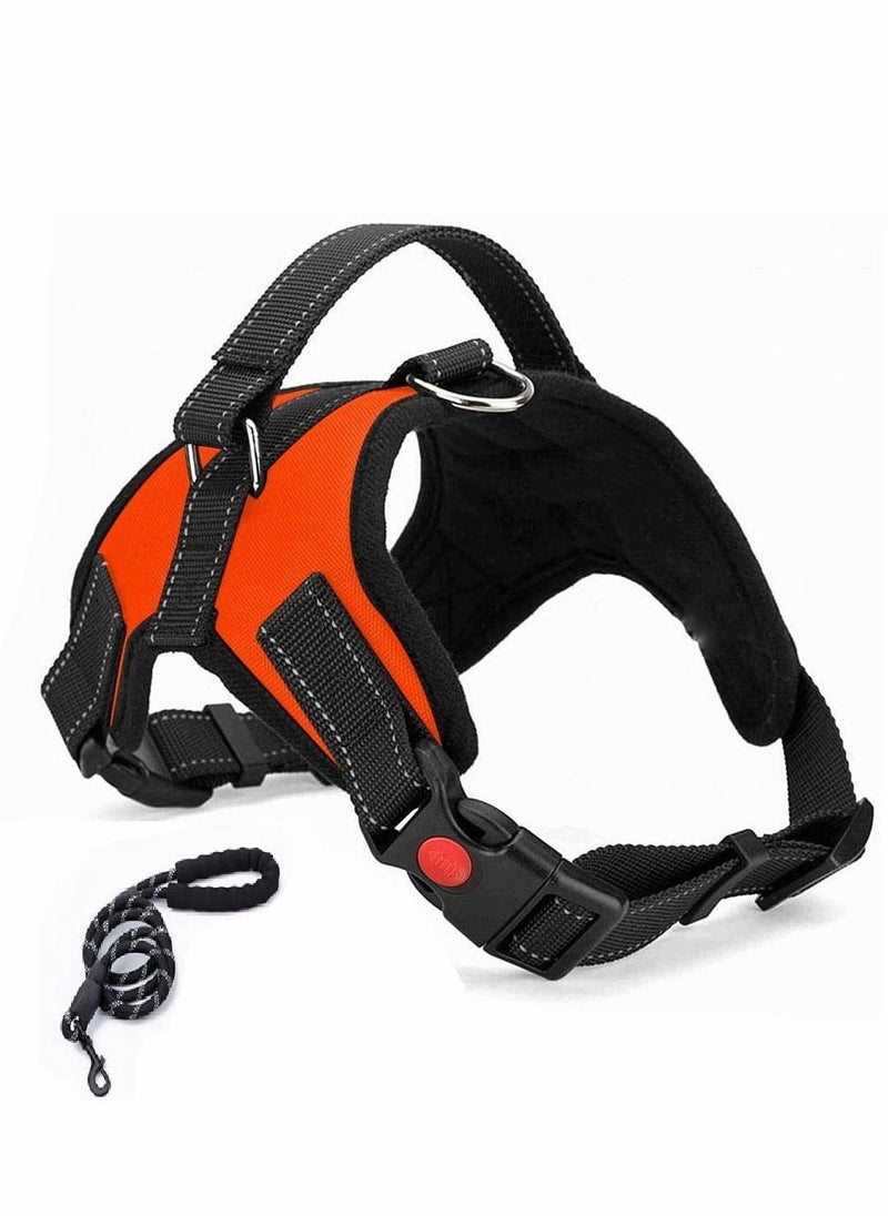 Y&D - Dog Vest Harness Front Clip Handle Reflective Easy Control Outdoor Walking Training Mini Medium Large Harness Breathable Chest Padded Mesh Adjustable Harnesses Orange - Image 1