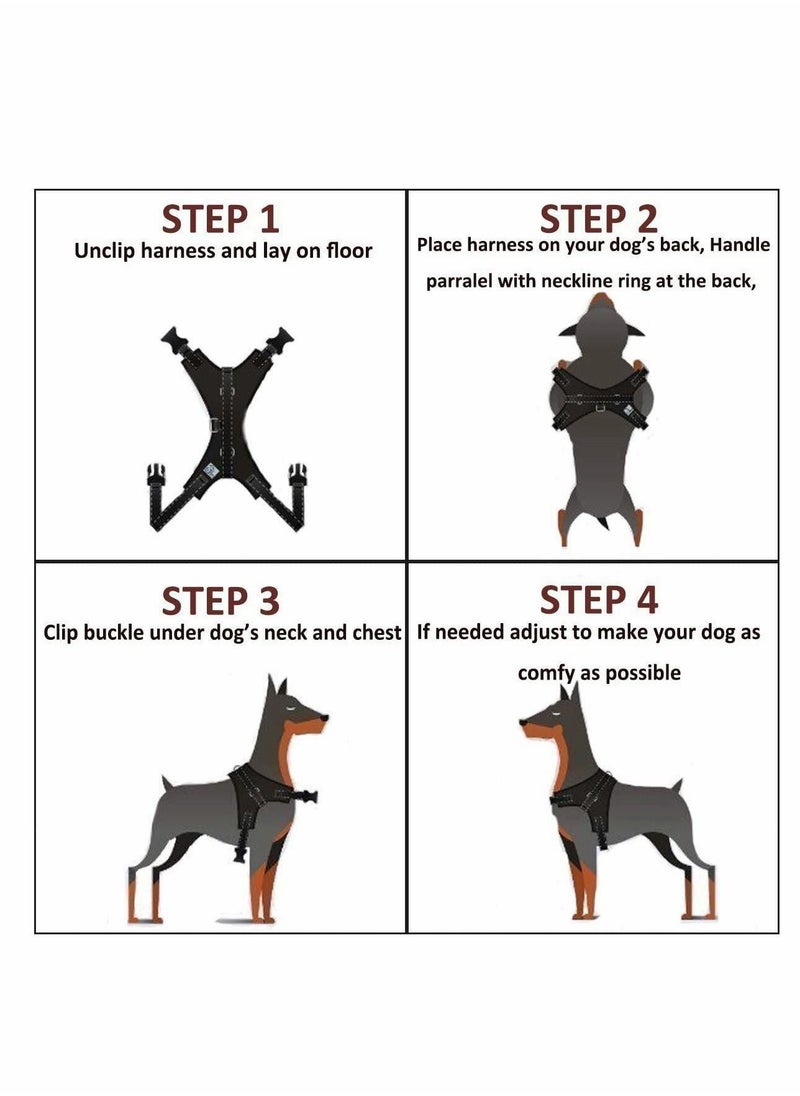 Y&D - Dog Vest Harness Front Clip Handle Reflective Easy Control Outdoor Walking Training Mini Medium Large Harness Breathable Chest Padded Mesh Adjustable Harnesses Orange - Image 1